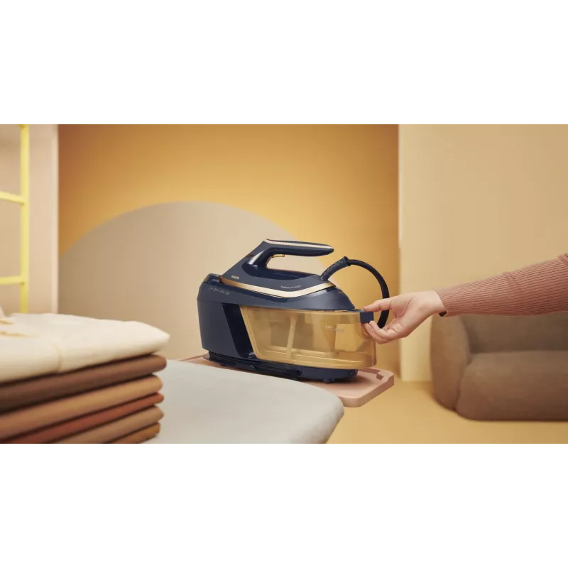 Philips PerfectCare 6000 Series PSG6066/20 ferro com gerador de vapor, 2400 W, 8 bar, jato de vapor de 600 g/min, depósito de 1,8 L, base SteamGlide Advanced, preto/castanho