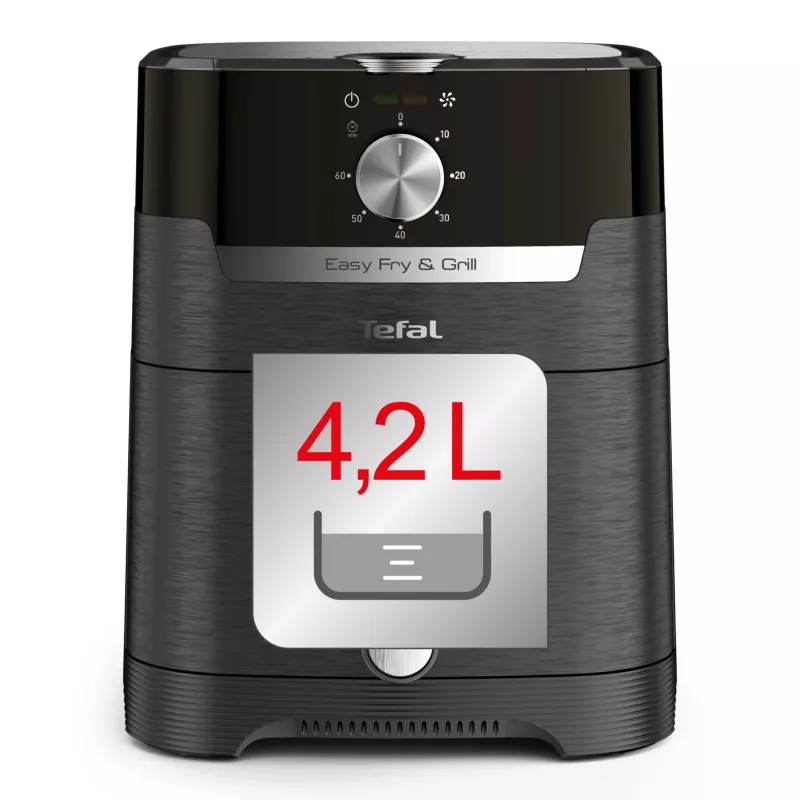Fritadeira de ar quente Tefal Easy Fry & Grill EY5018 individual 4,2 L autónoma 1550 W preta