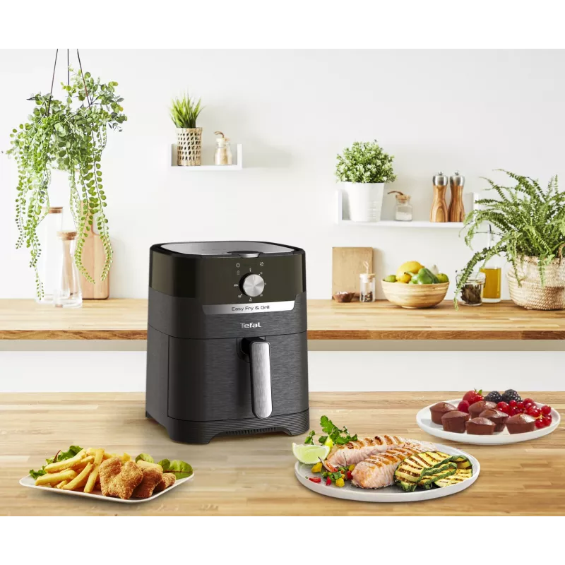 Fritadeira de ar quente Tefal Easy Fry & Grill EY5018 individual 4,2 L autónoma 1550 W preta