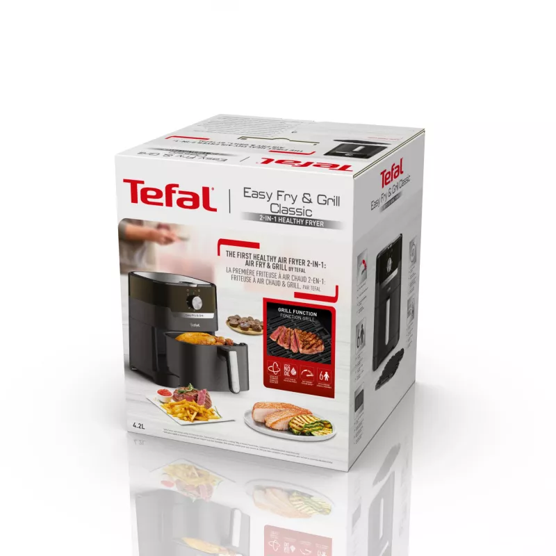 Fritadeira de ar quente Tefal Easy Fry & Grill EY5018 individual 4,2 L autónoma 1550 W preta