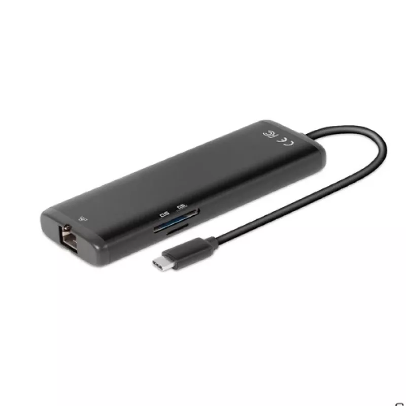 CLUB3D USB Gen 1 Type-C 8-em-1 MST Dual 4K60Hz Dock de viagem com ecrã