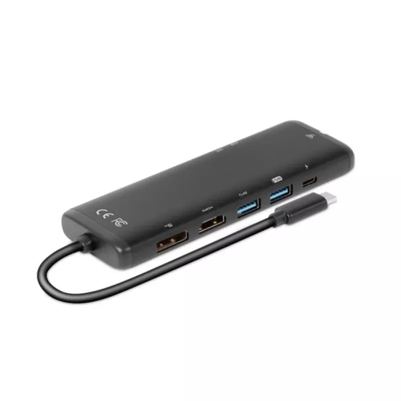 CLUB3D USB Gen 1 Type-C 8-em-1 MST Dual 4K60Hz Dock de viagem com ecrã