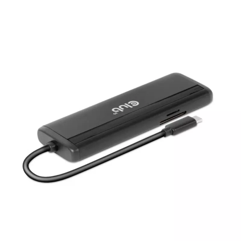 CLUB3D USB Gen 1 Type-C 8-em-1 MST Dual 4K60Hz Dock de viagem com ecrã