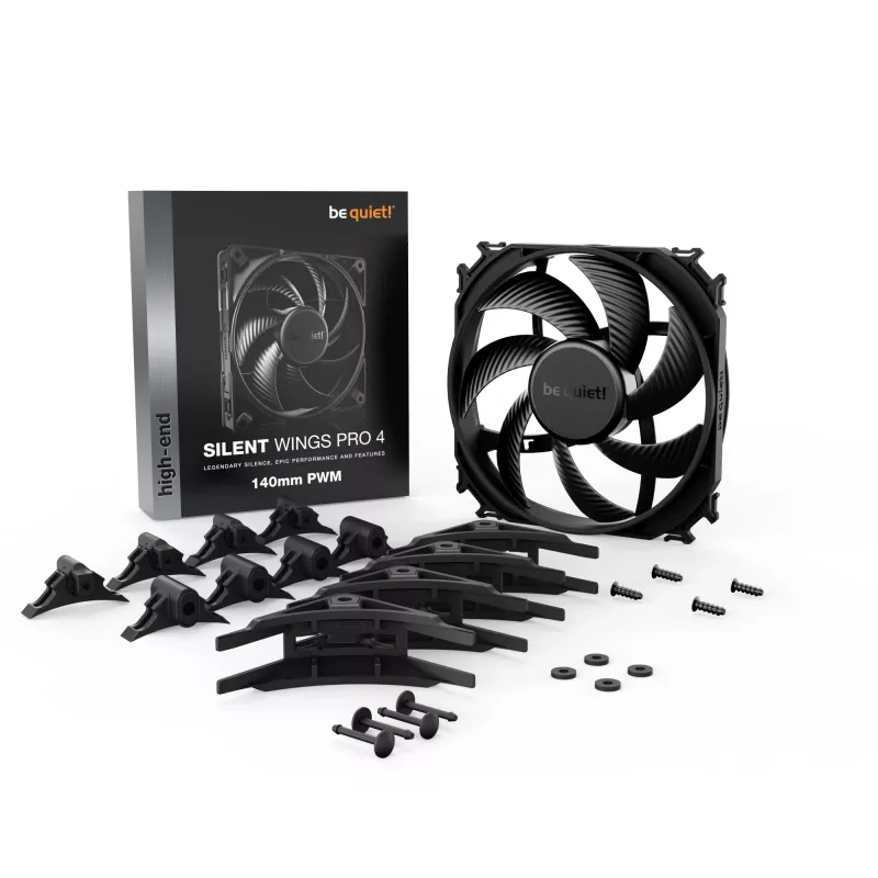 Ventoinha para caixa de computador be quiet SILENT WINGS PRO 4 | 140mm PWM 14 cm preta 1 unid.