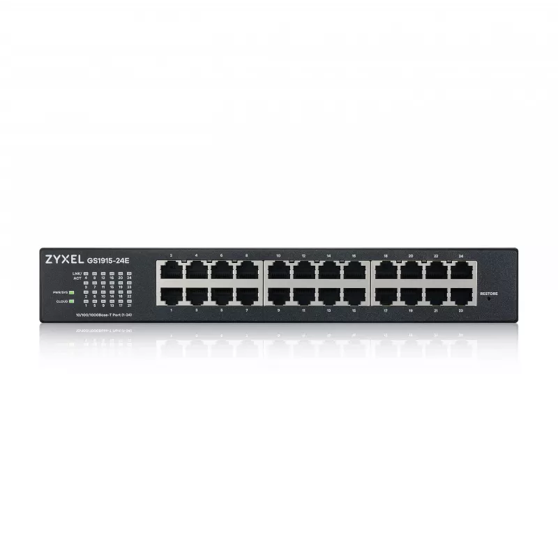 Switch gerido Zyxel GS1915-24E L2 Gigabit Ethernet 24 portas 1U preto