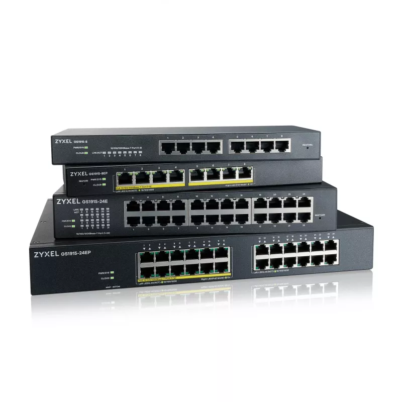 Switch gerido Zyxel GS1915-24E L2 Gigabit Ethernet 24 portas 1U preto