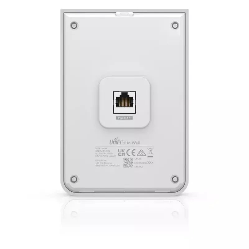 Ponto de acesso UBIQUITI Unifi 6 In-Wall U6-IW — Dualband 2,4/5 GHz, 4800 Mbit/s, 5x RJ-45, PoE, branco