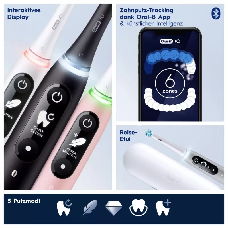 Oral-B 445197 escova de dentes elétrica para adulto escova de dentes vibratória rosa, branco