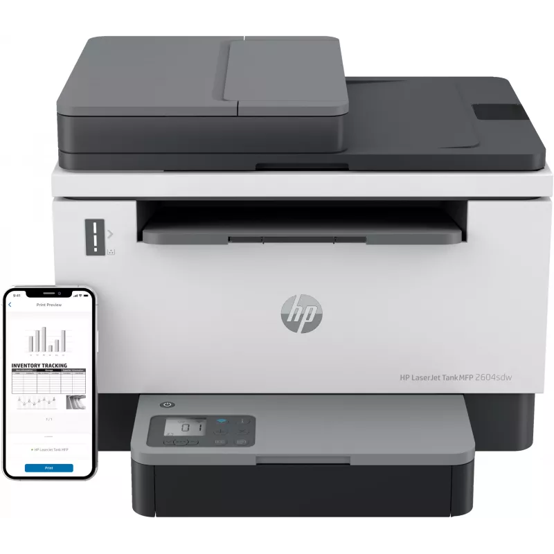 HP LaserJet Tank MFP 2604sdw impressora, laser, impressão P/B, 600 x 600 DPI, A4, impressão direta, preto, cinzento
