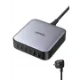 Ugreen 40914 Nexode carregador de secretária USB-C USB-A GaN 200W, para interior, AC, 21 V, 5 A, 2 m, preto, cinzento