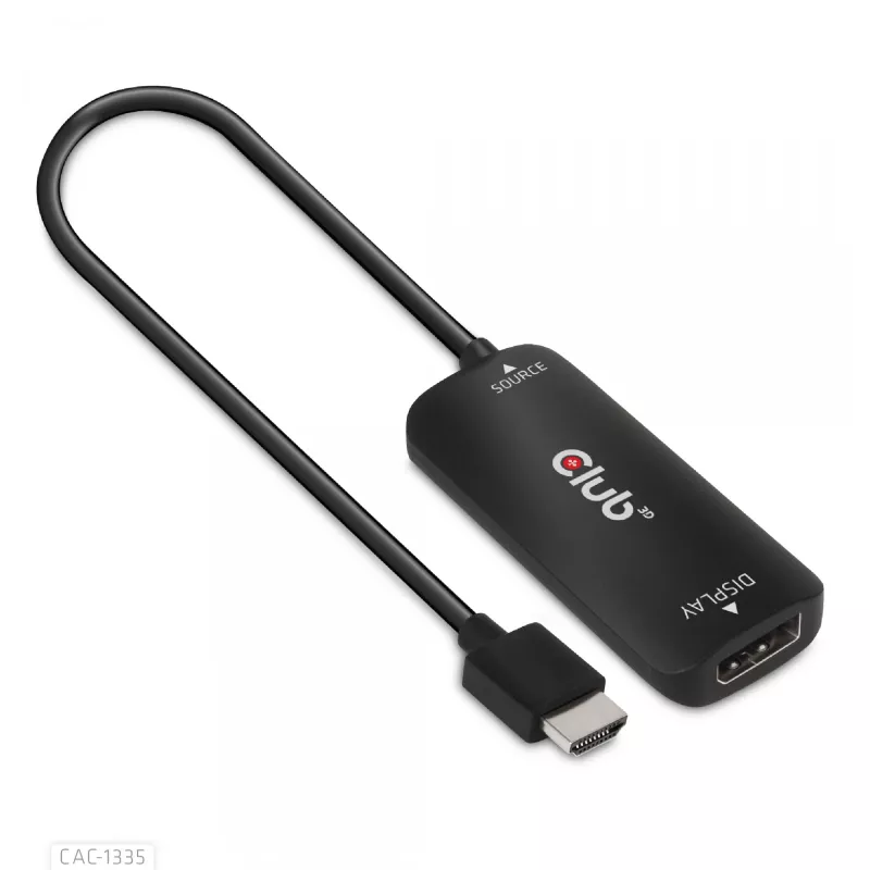 CLUB3D adaptador ativo HDMI + Micro USB para DisplayPort™ 4K120Hz ou 8K30Hz M/F