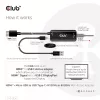 CLUB3D adaptador ativo HDMI + Micro USB para USB Type-C 4K120Hz ou 8K30Hz M/F