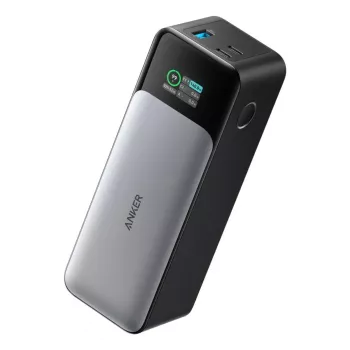 Carregador portátil Anker 737 (A1289011) – 24000 mAh, 140 W, 2× USB-C + 1× USB-A, prateado/preto