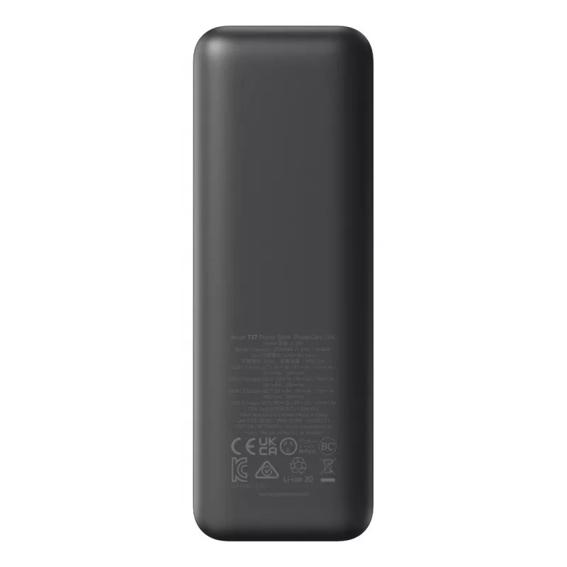 Carregador portátil Anker 737 (A1289011) – 24000 mAh, 140 W, 2× USB-C + 1× USB-A, prateado/preto
