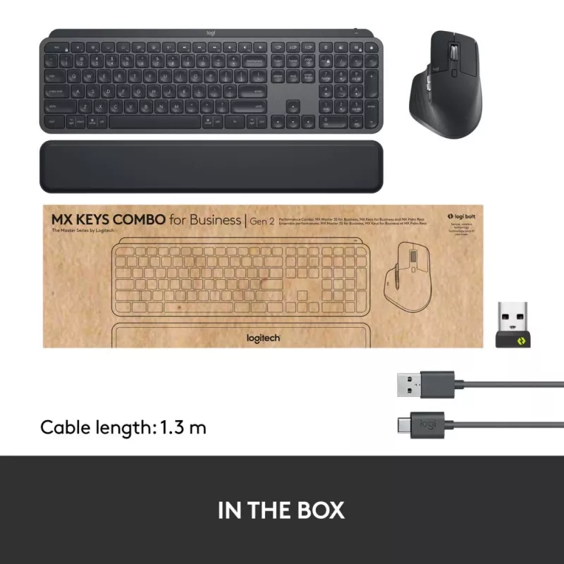 Conjunto LOGITECH MX Keys Combo For Business Gen 2 - Grafite - Pan Nordic