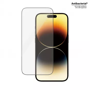 PanzerGlass película protetora de ecrã para Apple iPhone 14 Pro Ultra-Wide Fit EasyAligner resistente a riscos e choques