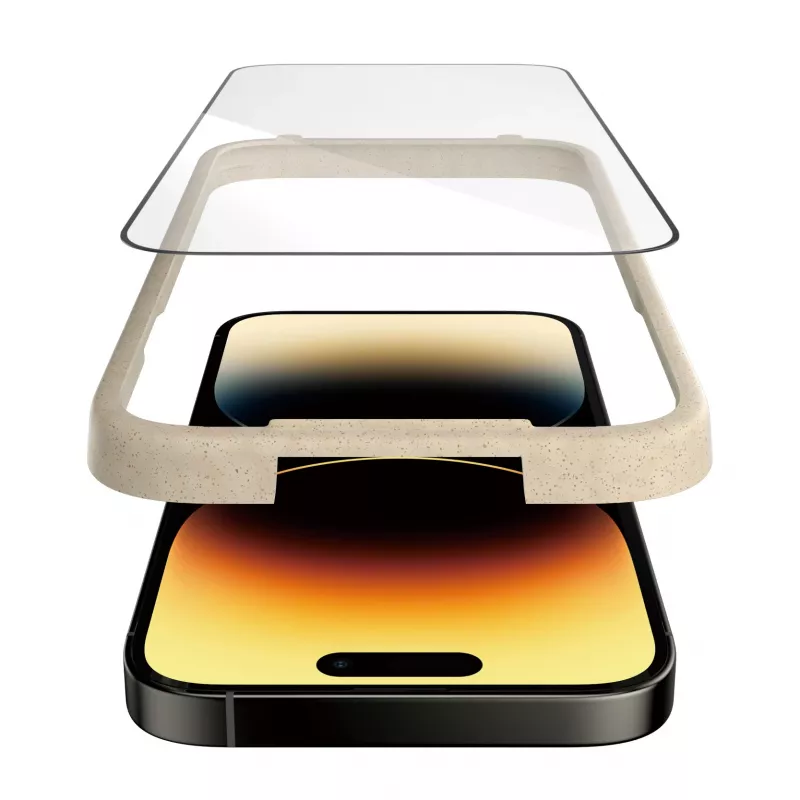 PanzerGlass película protetora de ecrã para Apple iPhone 14 Pro Ultra-Wide Fit EasyAligner resistente a riscos e choques