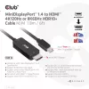 CLUB3D cabo MiniDisplayPort 1.4 para HDMI 4K120Hz ou 8K60Hz HDR10+ M/M 1,8m / 6ft