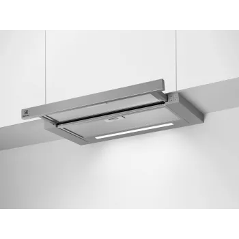 Exaustor de encastre Electrolux LFP616X, largura 598 mm, 600 m³/h, cinzento, filtro de gordura, 68 dB