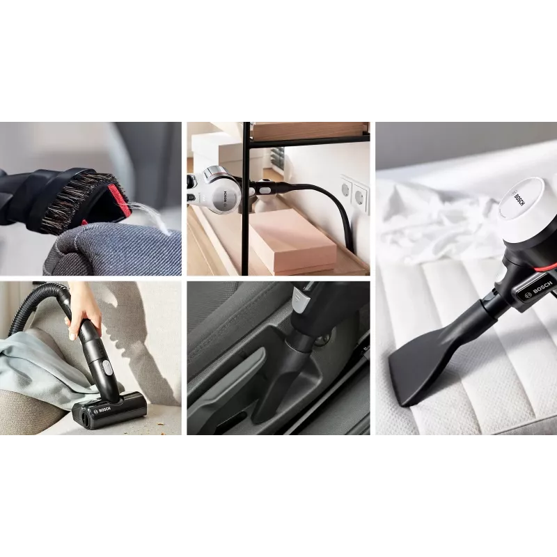 Aspirador de pó com bateria Bosch BCS711XXL/escova elétrica limpeza a seco sem saco 0,3 l branco 3 Ah