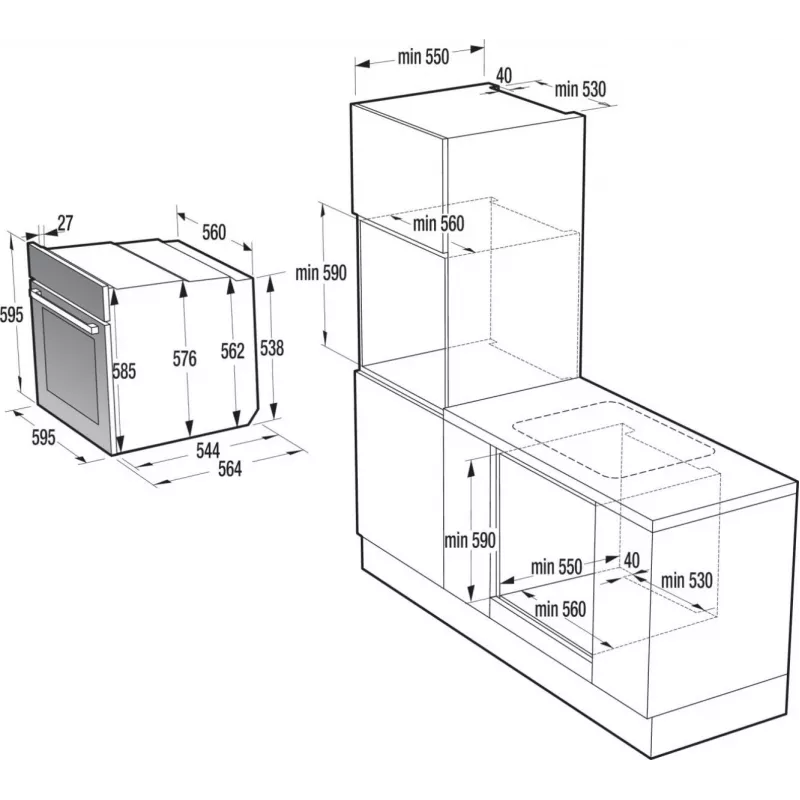 Gorenje BOS67371CLI 77 L 3500 W bege