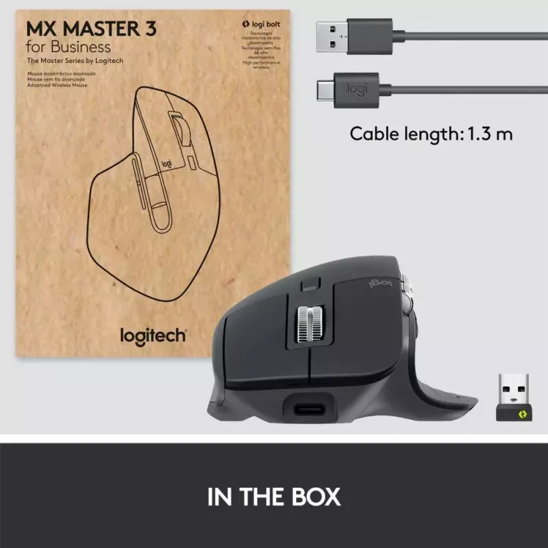 Rato sem fios Bluetooth LOGITECH MX Master 3S for Business – grafite