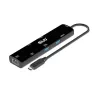 CLUB3D USB4™ Gen3x2 Type-C, hub 6-em-1 com HDMI™ 8K60Hz ou 4K120Hz, 2xUSB Type-A(10G), Ethernet RJ45(2.5G) e 2xUSB Type-C, 1x Data(10G) e 1xPD3.0 carregamento 100 W