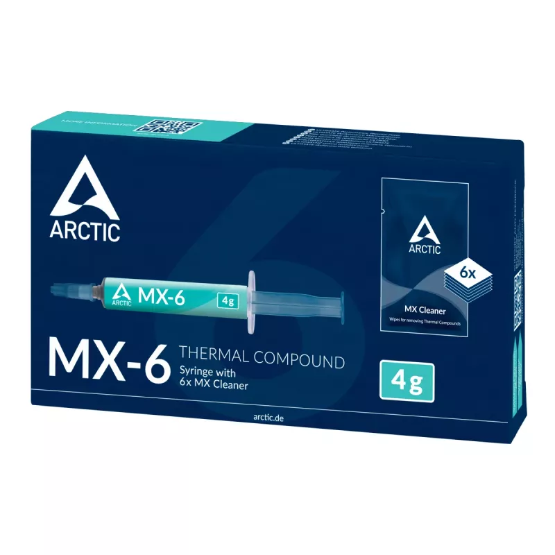 Pasta térmica ARCTIC MX-6 ULTIMATE Performance + MX Cleaner, cinzento, 4 g, 1 peça, 66 mm, 120 mm