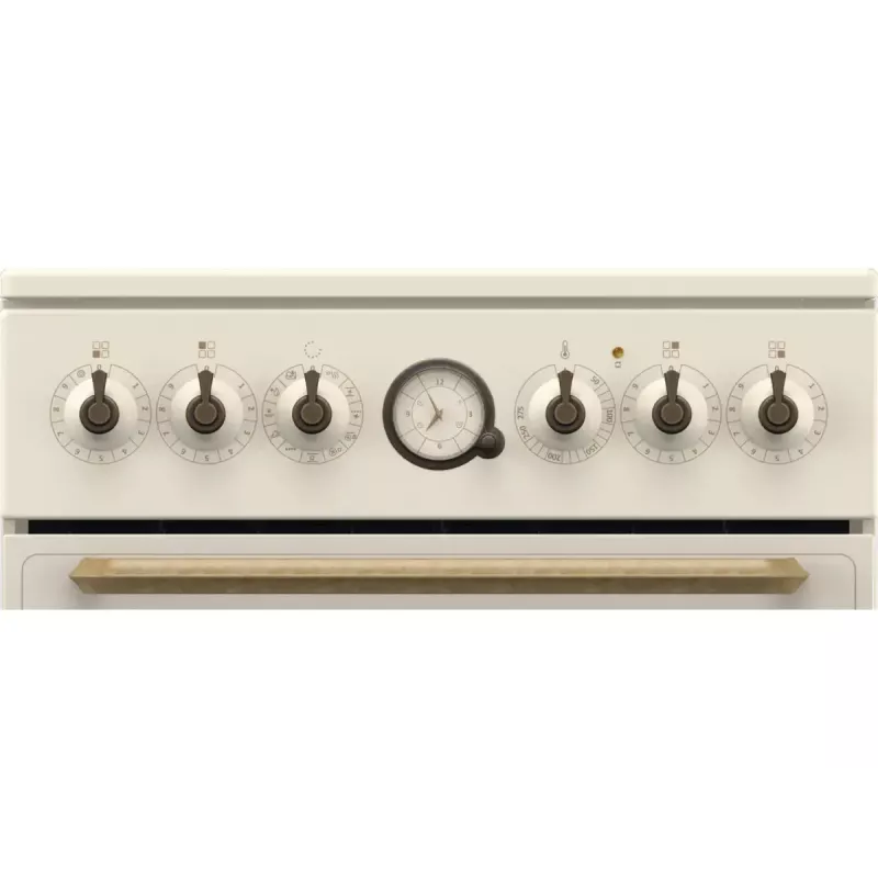 Fogão independente Gorenje GECS5B70CLI, placa vitrocerâmica elétrica 4 zonas, forno 70 L, marfim, 500 mm de largura