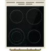 Fogão independente Gorenje GECS5B70CLI, placa vitrocerâmica elétrica 4 zonas, forno 70 L, marfim, 500 mm de largura