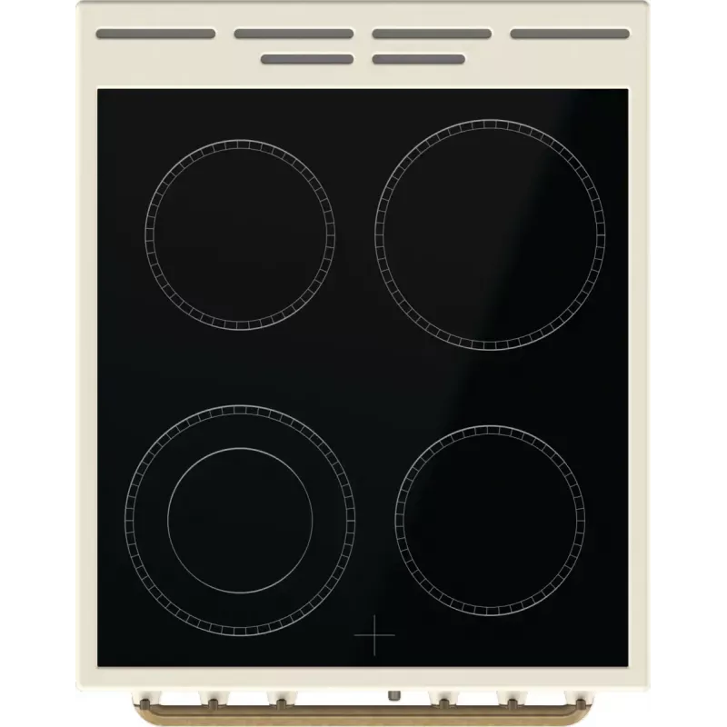 Fogão independente Gorenje GECS5B70CLI, placa vitrocerâmica elétrica 4 zonas, forno 70 L, marfim, 500 mm de largura