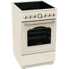 Fogão independente Gorenje GECS5B70CLI, placa vitrocerâmica elétrica 4 zonas, forno 70 L, marfim, 500 mm de largura
