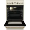 Fogão independente Gorenje GECS5B70CLI, placa vitrocerâmica elétrica 4 zonas, forno 70 L, marfim, 500 mm de largura