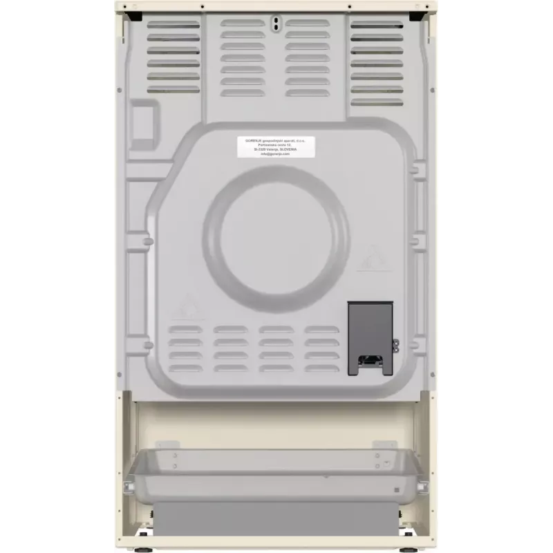 Fogão independente Gorenje GECS5B70CLI, placa vitrocerâmica elétrica 4 zonas, forno 70 L, marfim, 500 mm de largura
