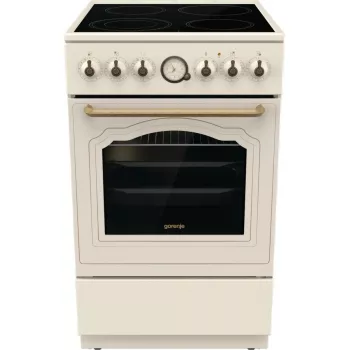 Fogão independente Gorenje GECS5B70CLI, placa vitrocerâmica elétrica 4 zonas, forno 70 L, marfim, 500 mm de largura