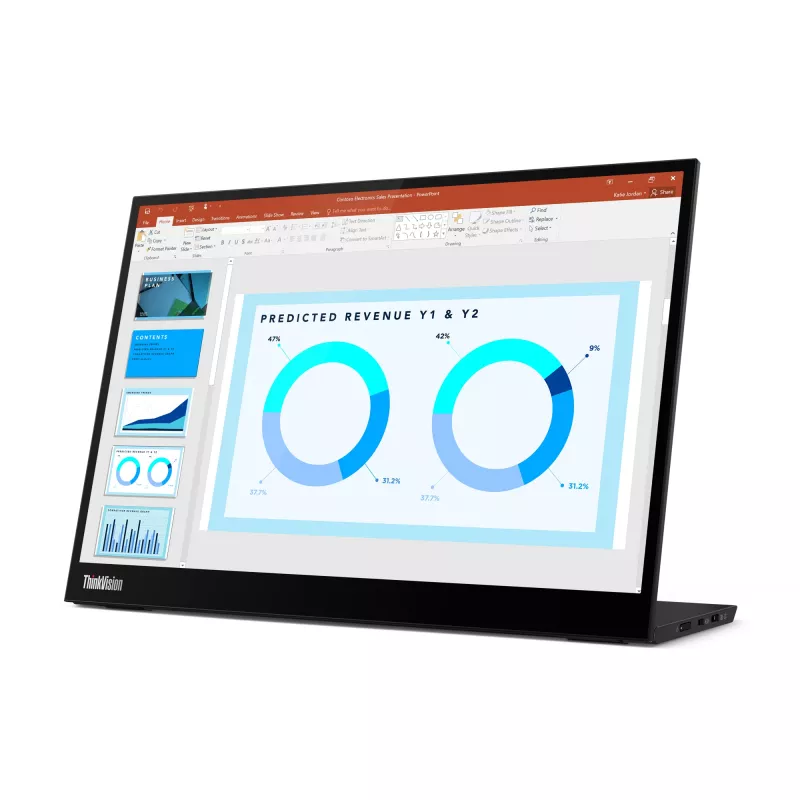 Monitor Lenovo ThinkVision M14d, 35,6 cm (14 polegadas), 2240 x 1400 píxeis, 2.2K, LED, 8 ms, preto