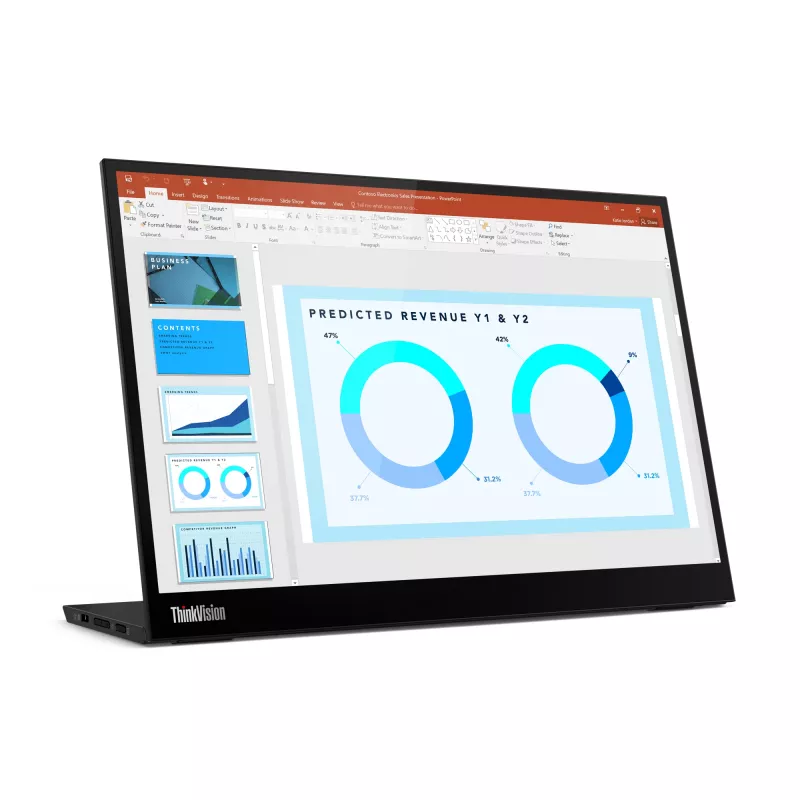 Monitor Lenovo ThinkVision M14d, 35,6 cm (14 polegadas), 2240 x 1400 píxeis, 2.2K, LED, 8 ms, preto