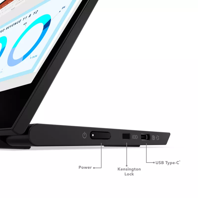 Monitor Lenovo ThinkVision M14d, 35,6 cm (14 polegadas), 2240 x 1400 píxeis, 2.2K, LED, 8 ms, preto