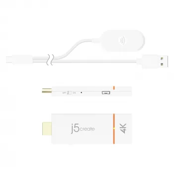 Receptor AV j5create JVAW76 Adaptador de ecrã sem fios 4K alcance 15m