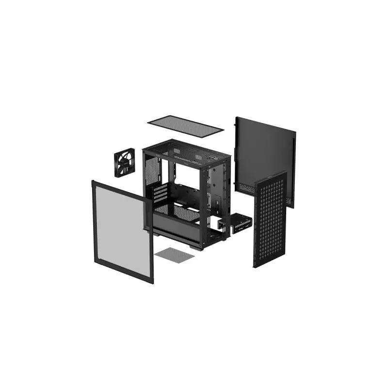 Caixa de PC DeepCool CH370 Mini Tower — microATX/Mini-ITX, vidro temperado, suporte para GPU até 32 cm