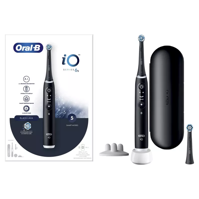 Escova de dentes elétrica vibratória Oral-B iO 6 para adultos preta