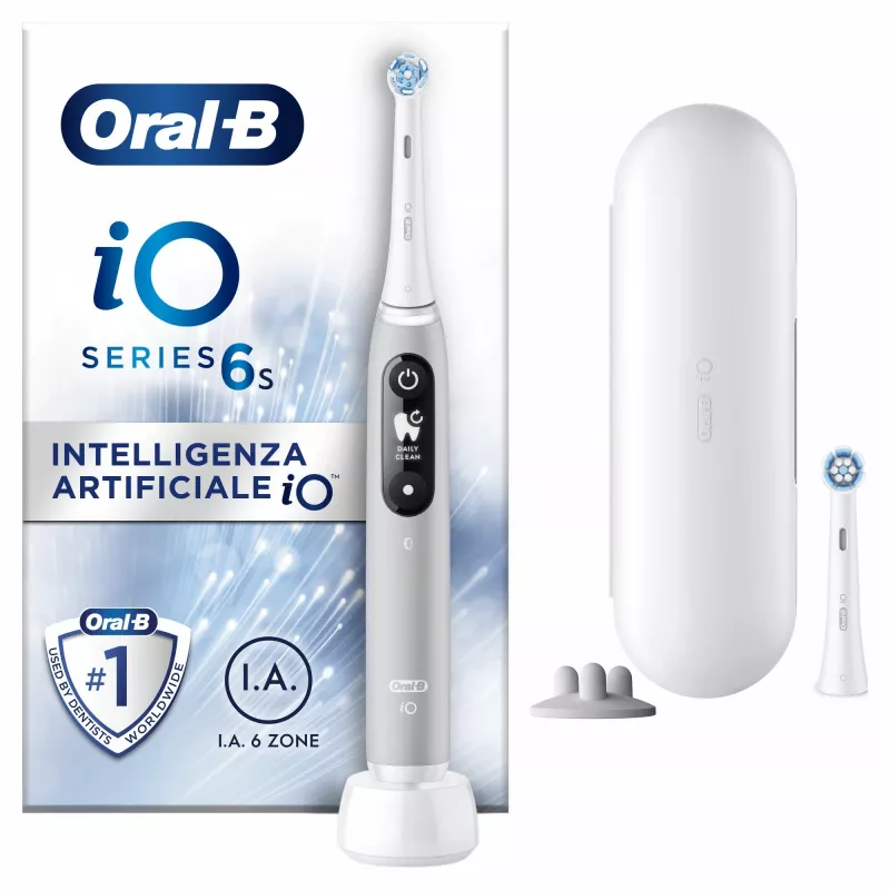 Escova de dentes elétrica vibratória Oral-B iO 6S para adultos cinzenta, branca