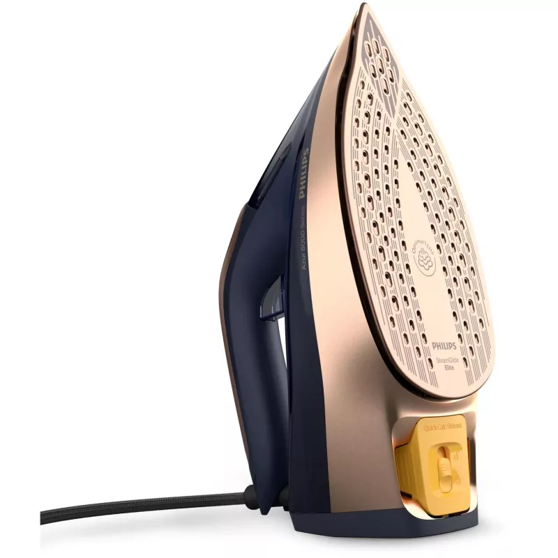 Ferro de engomar a vapor Philips Azur 8000 Series DST8050/20 — 3000 W, 0,35 L, base SteamGlide Elite, 85 g/min vapor contínuo, 260 g/min boost