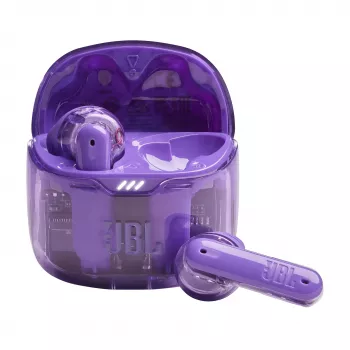 Auscultadores JBL Tune Flex Ghost Edition True Wireless Stereo (TWS) In-Ear para chamadas/música Bluetooth roxo, translúcido