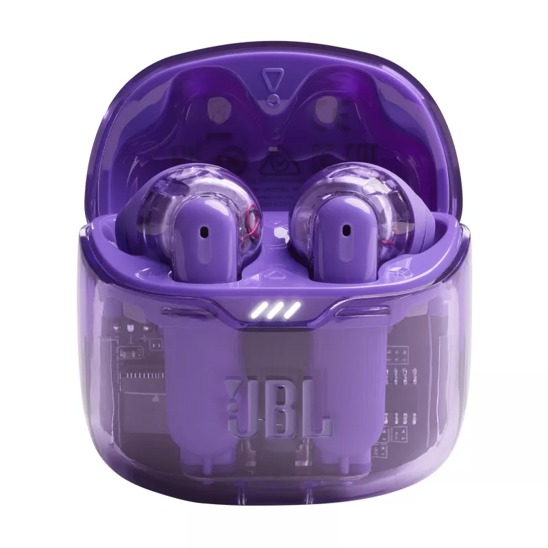 Auscultadores JBL Tune Flex Ghost Edition True Wireless Stereo (TWS) In-Ear para chamadas/música Bluetooth roxo, translúcido
