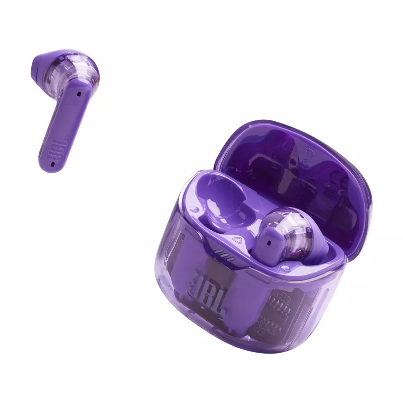 Auscultadores JBL Tune Flex Ghost Edition True Wireless Stereo (TWS) In-Ear para chamadas/música Bluetooth roxo, translúcido