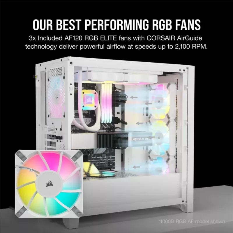 Caixa para PC Corsair iCUE 5000D RGB Airflow Midi-Tower branca