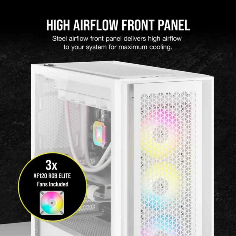 Caixa para PC Corsair iCUE 5000D RGB Airflow Midi-Tower branca