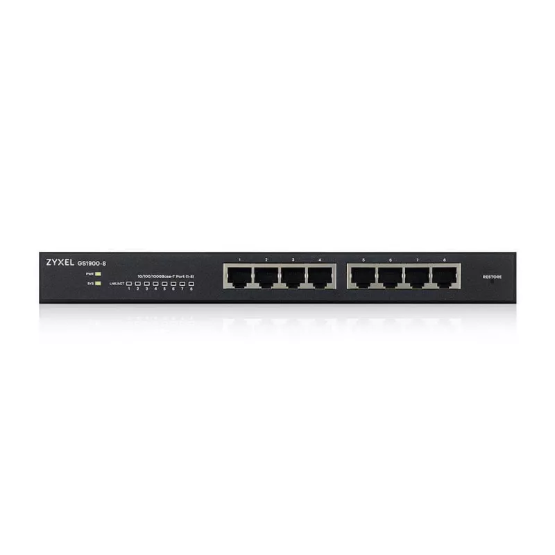 Zyxel GS1900-8 Managed L2 Gigabit Ethernet (10/100/1000) preto