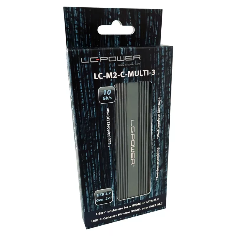 LC-POWER Caixa para SSD - M.2 LC-M2-C-MULTI-3 Lc-power caixa para SSD M.2 USB3.2 (NVMe e SATA)